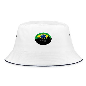 Manaus Brésil Drapeau Skyline Silhouette Travel - Bob - blanc/marine - Devant