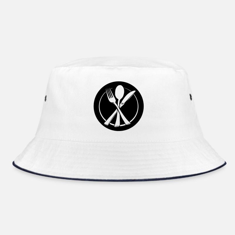 Messer, Gabel und Löffel transparent auf Teller Bucket Hat