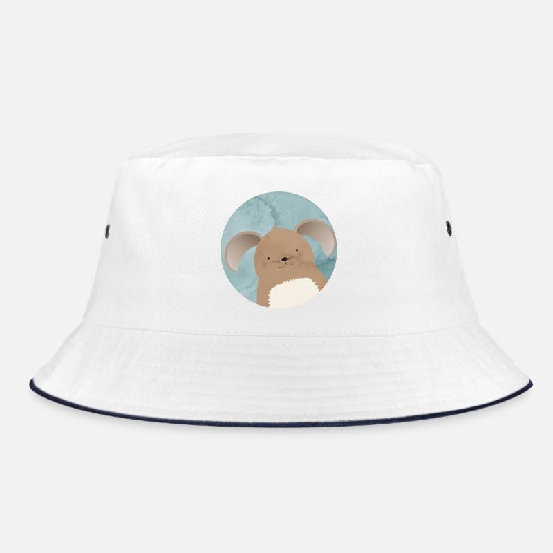 cute rabbit with floppy ears in watercolor patch Bucket Hat