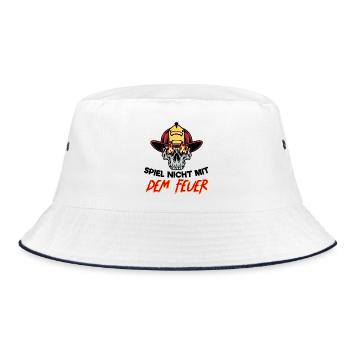 Feuerwehrhelm Statement Feuerwehr Brandschutz - Bucket Hat - Weiß/Navy - Vorne