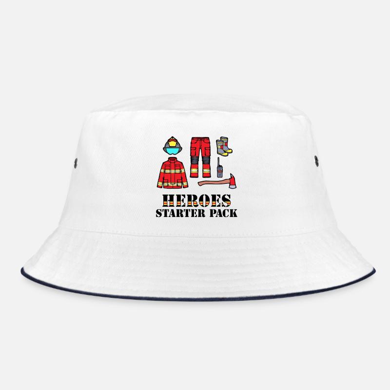 Feuerwehrhelm Lebensretter Statement Feuerwehr - Bucket Hat - Weiß/Navy