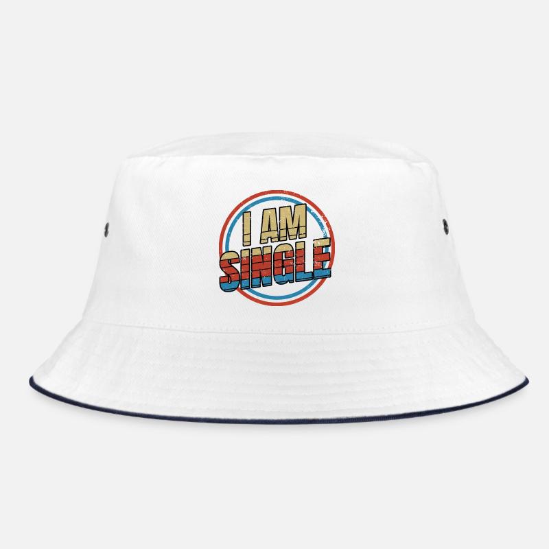 Ich bin ledig - Bucket Hat - Weiß/Navy