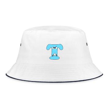 T - Bucket Hat - white/navy - Front