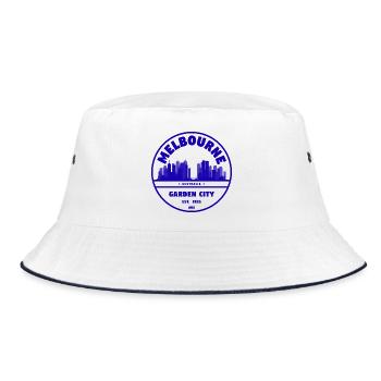 Melbourne Gartenstadt Skyline - Bucket Hat - Weiß/Navy - Vorne