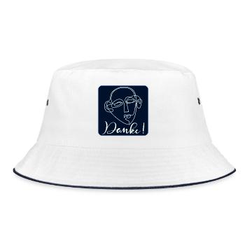 DANKESCHÖN GESCHENKE - LINE ART BILDER - DANKE - Bucket Hat - Weiß/Navy - Vorne