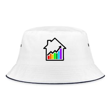 House price rises. - Bucket Hat - white/navy - Front
