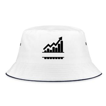 Better results chart with blank text bar - Bucket Hat - white/navy - Front