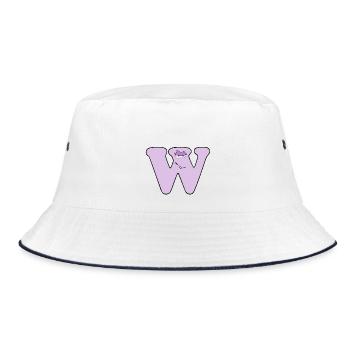 W - Bucket Hat - white/navy - Front