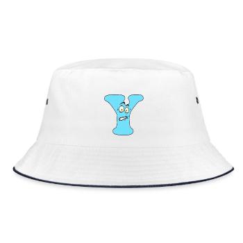 Y - Bucket Hat - white/navy - Front