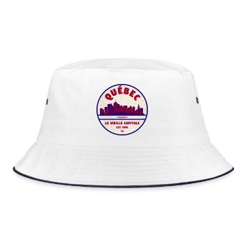 Quebec Vieille Capitale Skyline - Bucket Hat - white/navy - Front