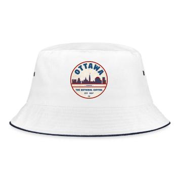 Ottawa Skyline Retro - Bucket Hat - white/navy - Front