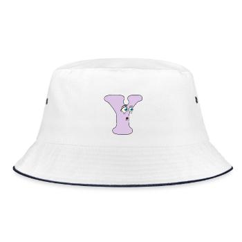 Y - Bucket Hat - white/navy - Front