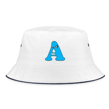 A - Bucket Hat - white/navy - Front