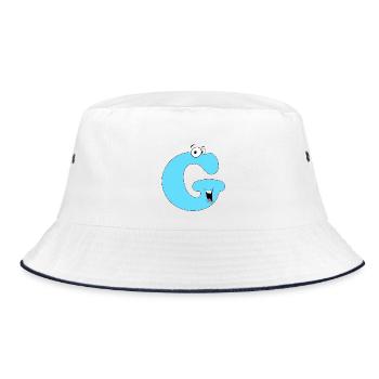 G - Bucket Hat - white/navy - Front