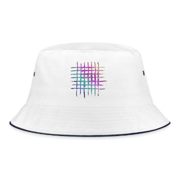 One streaks - Bucket Hat - white/navy - Front