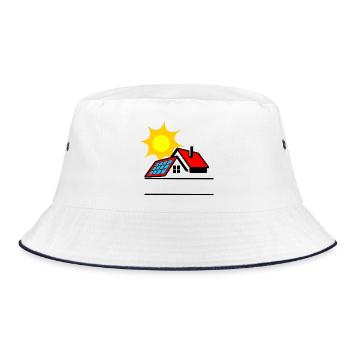 Solar panel on bungalow house with sun - Bucket Hat - white/navy - Front