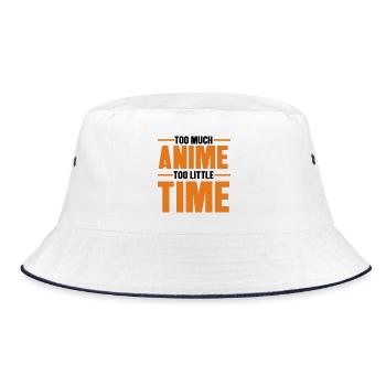 Anime Statement Asiatisch Japanisch Nerdy Manga - Bucket Hat - Weiß/Navy - Vorne