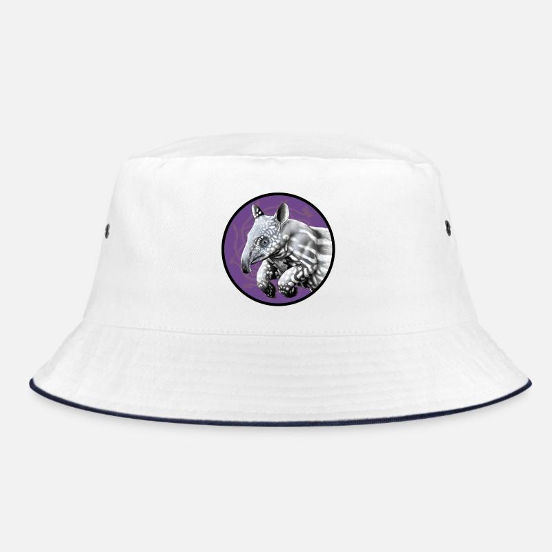 Silhouette de tapir dans un cercle violet - Bob - blanc/marine