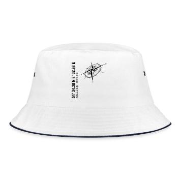 Hallig Hooge - Bucket Hat - Weiß/Navy - Vorne