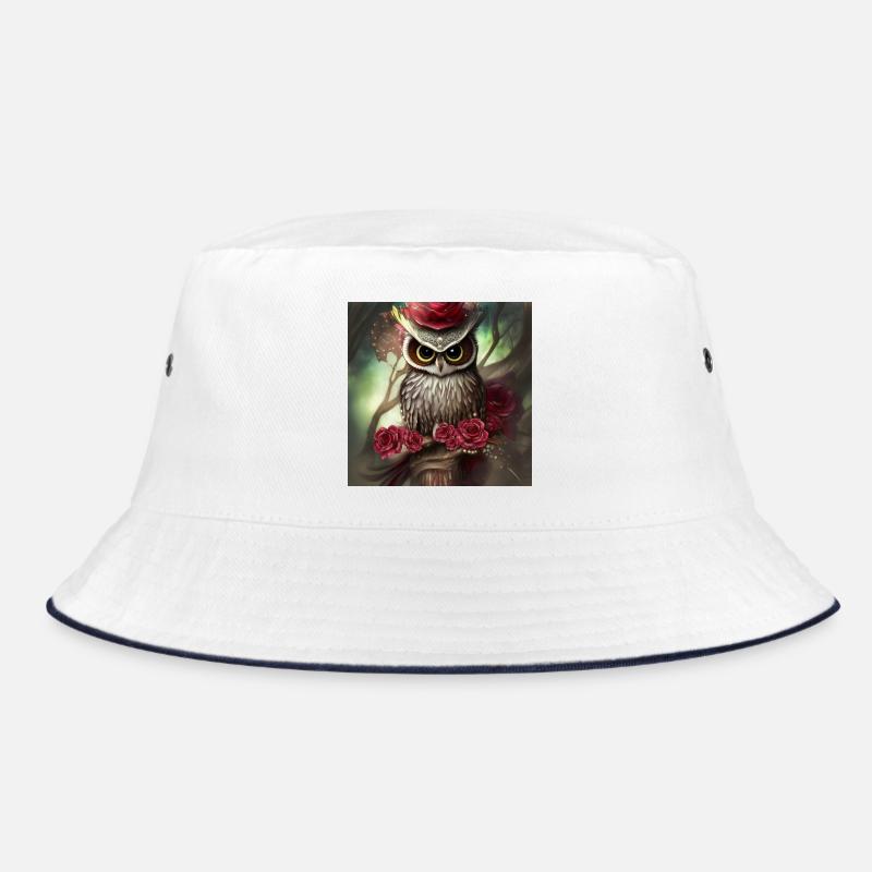 Schöne Eule der Vogel der Nacht Bucket Hat
