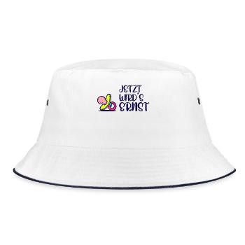 Elternschaft Eltern Geburt Statement Schwanger - Bucket Hat - Weiß/Navy - Vorne