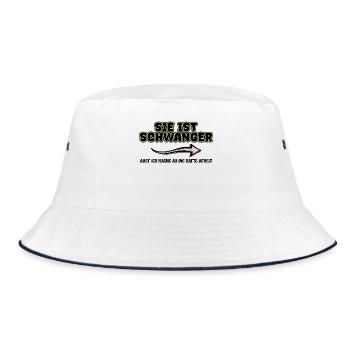 Papa Statement Babyglück Elternschaft Schwanger - Bucket Hat - Weiß/Navy - Vorne