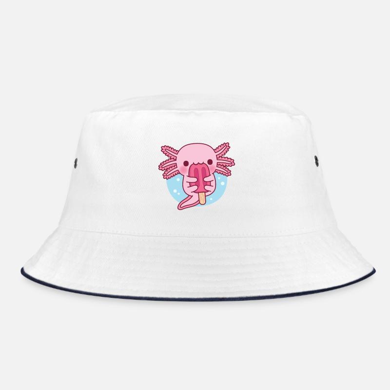 Niedlicher Axolotl isst Eiscreme Bucket Hat