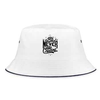 Stay inspired never stop creating - Bucket Hat - white/navy - Front