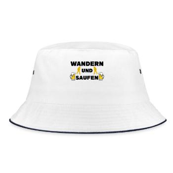 Berggipfel Wandern Wanderer Gipfelkreuz Statement - Bucket Hat - Weiß/Navy - Vorne