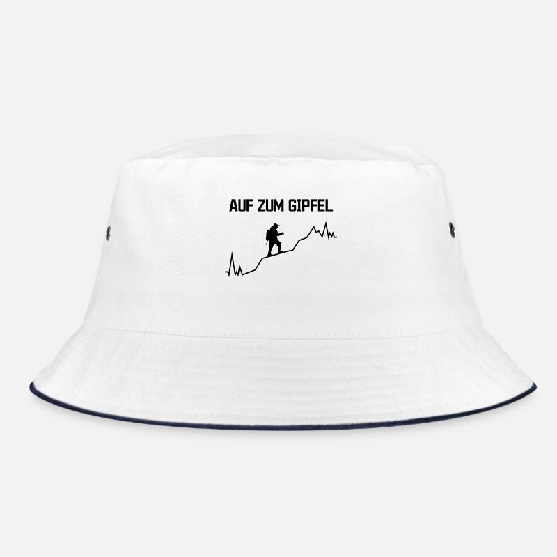 Gipfel Statement bergsteigen Wanderwege Wandern - Bucket Hat - Weiß/Navy
