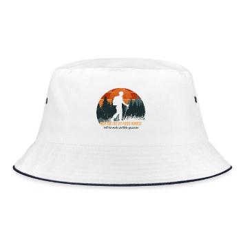 Nur wo du zu Fuß warst, bist du gewesen - Bucket Hat - Weiß/Navy - Vorne