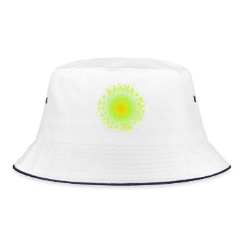Neon Circle Sunburst - Bucket Hat - white/navy - Front