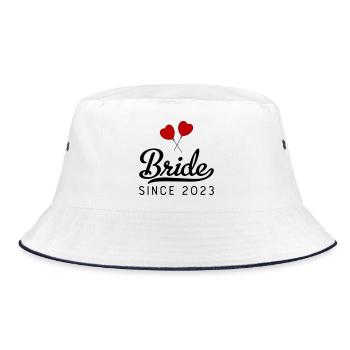Bride since 2023 - Bucket Hat - white/navy - Front