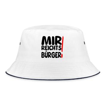 reicht mir Bürger - Bucket Hat - Weiß/Navy - Vorne