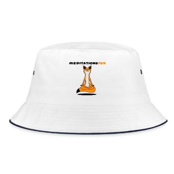 Meditationsfux - Meditationsfuchs, Dialekt - Bucket Hat - Weiß/Navy - Vorne