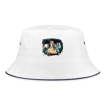Breaking beer stereotypes - Bucket Hat - white/navy - Front