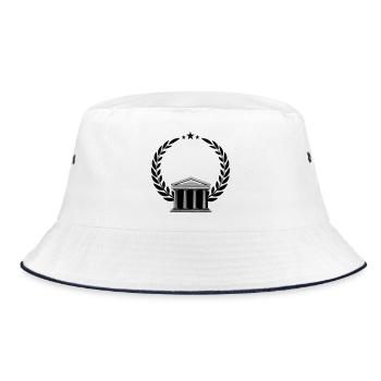 Court in laurel wreaths small asterisks - Bucket Hat - white/navy - Front