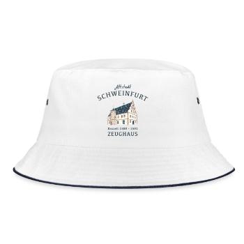 Schweinfurt, iconic landmark Zeughaus, Bavaria - Bucket Hat - white/navy - Front