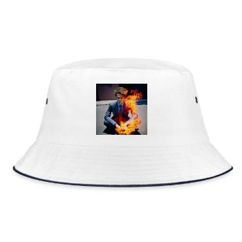 Burning Man 01 - Bucket Hat - white/navy - Front