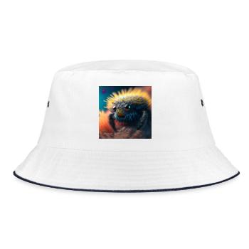 Photo macro creature 05 - Bucket Hat - white/navy - Front