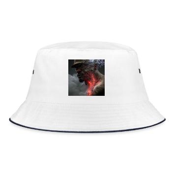 Portrait elektrik 02 - Bucket Hat - white/navy - Front