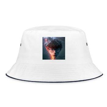 Portrait elektrik 07 - Bucket Hat - white/navy - Front