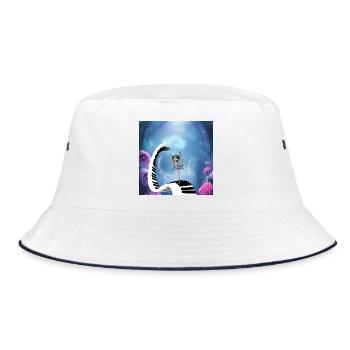 Tanzen im Mondschein auf dem Klavier - Bucket Hat - Weiß/Navy - Vorne