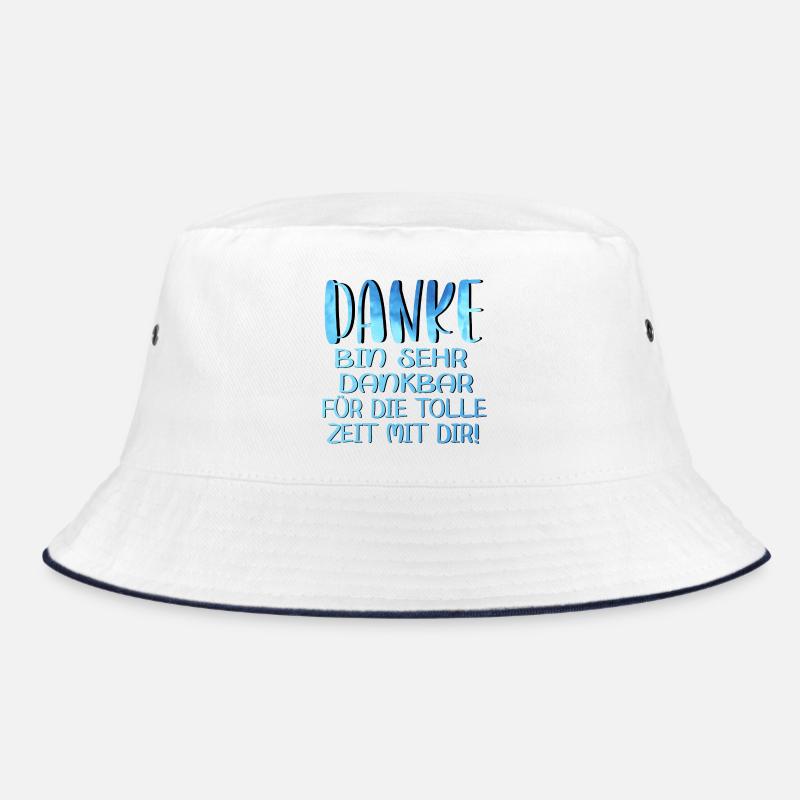 Abschiedsgeschenke - TOLLE ZEIT MIT DIR SPRÜCHE - Bucket Hat - Weiß/Navy