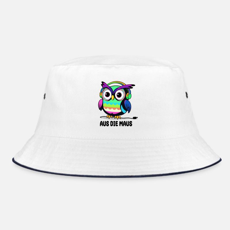 Lustige Eule Aus die Maus - Bucket Hat - Weiß/Navy