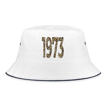 Birthday 1973 Leopard Print - Bucket Hat - white/navy - Front