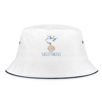 The constellation of Sagittarius - Bucket Hat - white/navy - Front