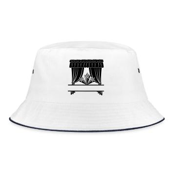 Curtains theater star with name bar - Bucket Hat - white/navy - Front