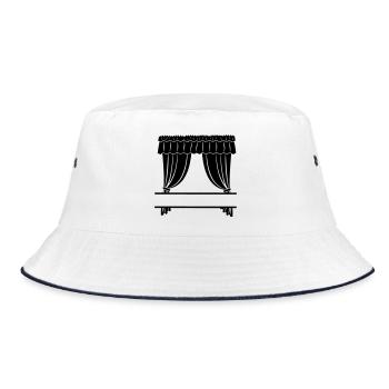 Curtains shop or theater - Bucket Hat - white/navy - Front