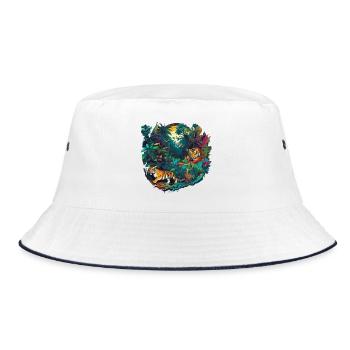 Jungle - Bucket Hat - white/navy - Front